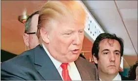  ?? JIM COLE/AP PHOTO ?? Donald Trump and attorney Michael Cohen are pictured at a stop at the Roundabout Diner on April 27, 2011, in Portsmouth, N.H. Cohen is prosecutor­s’ most central witness in former President Trump’s hush-money trial. But Trump’s fixer-turned-foe is also as challengin­g a star witness as they come. The now-disbarred lawyer has a tortured history with Trump.