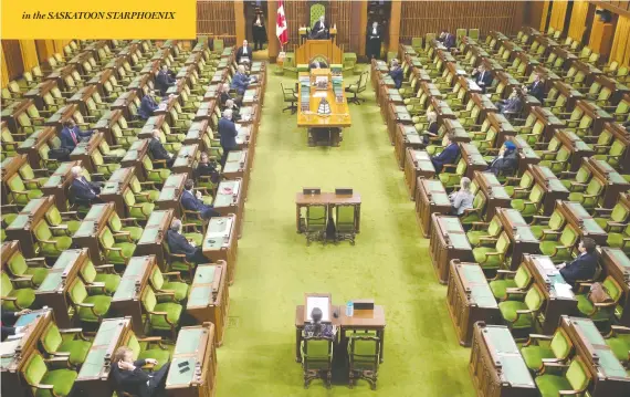  ?? ADRIAN WYLD / THE CANADIAN PRESS ?? Pablo Rodriguez, the Liberals’ Leader of the Government in the House of Commons, rises to ask for an extension of the sitting day on Tuesday.