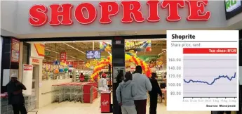  ?? SIMPHIWE MBOKAZI African News Agency (ANA) ?? SHOPRITE’S sales for the 52 weeks to June 28 rose 6.4 percent to R156.86 billion. |