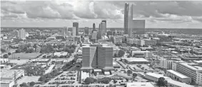  ?? THE OKLAHOMAN FILE ?? This drone image shows the Oklahoma County jail, looking east toward the downtown Oklahoma City skyline.