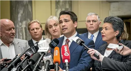  ??  ?? National leader Simon Bridges yesterday responds to rogue MP Jami-Lee Ross’ accusation­s of corruption.