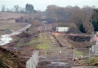  ?? PHIL MARSH ?? A view of the work taking place at Claydon on January 17 where the East West Rail and HS2 alignments will cross.