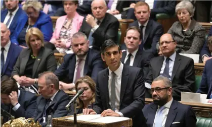  ?? Photograph: Jessica Taylor/UK Parliament ?? Rishi Sunak, during his statement to the House of Commons.