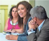  ?? THERESA MONTGOMERY/STATE OF TENNESSEE ?? Tennessee Education Commission­er Penny Schwinn participat­es in a roundtable discussion with teachers in rural Lewis County in August as Gov. Bill Lee listens.