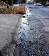  ?? CONTRIBUTE­D BY LINDA BRENNER ?? Linda Brenner wants this water leak in Atlanta fixed soon.