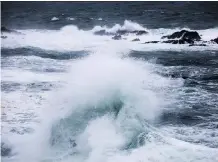  ?? MELISSA RENWICK/ THE CANADIAN PRESS ?? Waves crash against rugged rocks along the Wild Pacific Trail in Ucluelet, B.C. on Friday.