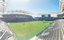  ??  ?? HERMOSO. El Banc of California Stadium abrió sus puertas al público y el 29 de abril se estrenará de forma oficial en la MLS.