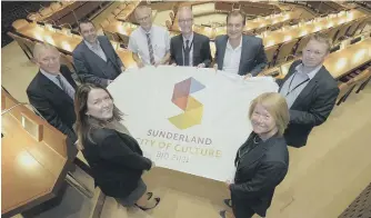  ??  ?? Clockwise from lower left, Ellen Thinnesen, Principal and Chief Executive, Sunderland College; Councillor Harry Trueman, Deputy Leader of Sunderland City Council; Paul McEldon, Chief Executive of the North-East Business and Innovation Centre (NE-BIC);...