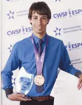  ??  ?? Adrien Bouhtiauy a décroché la médaille de bronze. - Gracieuset­é