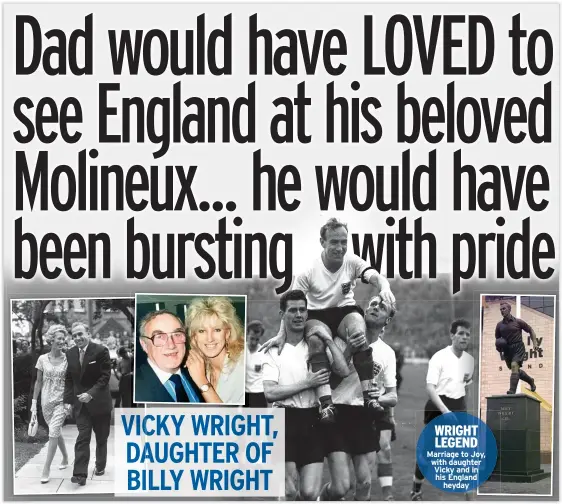  ?? ?? WRIGHT LEGEND Marriage to Joy, with daughter Vicky and in his England heyday