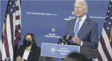  ??  ?? 0 President-elect Joe Biden wants a relief bill to pass Congress now, with more aid to come next year