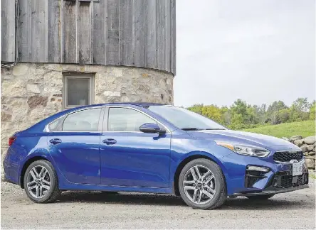  ?? PHOTOS; KIA ?? The 2019 Kia Forte has a base model price of $16,495, but the Korean automaker is opting instead to promote the well-optioned EX model at $20,995.