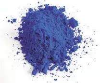  ?? COURTESY OF MAS SUBRAMANIA­N VIA NYT ?? The intense, brilliant blue pigment YInMn is said to be the first inorganic blue created in 200 years. It’s finding its way into art, architectu­re, fashion and cosmetics.