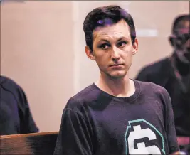  ?? L.E. Baskow Las Vegas Review-journal @Left_eye_images ?? Matthew Ralphs, who is accused of stealing gifts from a wedding, awaits his first court appearance at the Regional Justice Center on Wednesday.