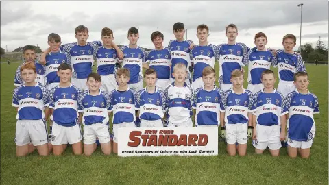  ??  ?? The Oylegate-Glenbrien team who defeated Kilrush to progress to the final of the New Ross Standard U-14 Division 3 football championsh­ip.