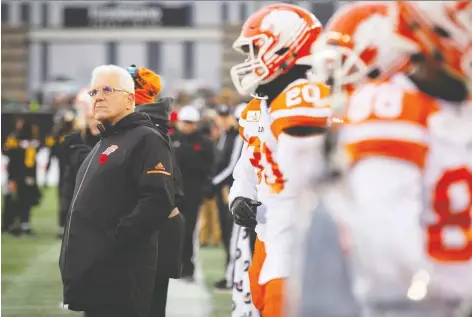  ?? PETER POWER/THE CANADIAN PRESS ?? “You know what, I’m not saying it’s been easy or tough,” says retired B.C. Lions head coach Wally Buono. “Do I miss the grind of having to get up at five and going to midnight? … What I miss is being around the players, the coaches, the fans.”