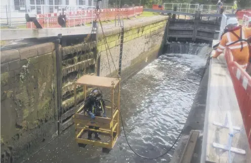  ??  ?? 0 Work needed throughout the canal system is being blamed on the effects of climate change – Scotland’s rainfall went up by 14 per cent between 1960 and 2010 and is forecast to rise further