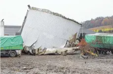  ?? FOTO: THW ?? Die Ursache der am 28. Oktober havarierte­n Biogasanla­ge in Bechingen war Materialer­müdung. Dies gab die Polizei nun bekannt.