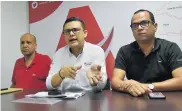  ?? LUIS RODRÍGUEZ LEZAMA ?? De izquierda a derecha: Dairo Santana, el secretario Armando de la Hoz y Hernando Viloria.