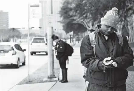  ?? Karen Warren / Houston Chronicle ?? Jerome Edmond grew up in a cycle of barely making it — but hopes his goal to train as a wind energy and power plant operator will help give him the chance to move ahead. Houston business groups agree that education will be key in upward mobility.