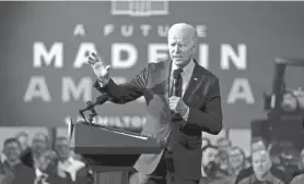  ?? ANDREW HARNIK/AP FILE ?? The disconnect between President Joe Biden’s optimism and the political reality has some Democrats worried about midterm elections.