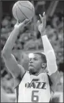  ?? AP/RICK BOWMER ?? Joe Johnson (Arkansas Razorbacks, Little Rock Central) has had a variety of roles during his NBA career, but he is thriving as a mentor with the Utah Jazz.