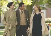  ?? AP PHOTO ?? Rebecca Hall as Elizabeth Marston, from left, Luke Evans as Dr. William Marston and Bella Heathcote as Olive Byrne in Professor Marston and the Wonder Women.