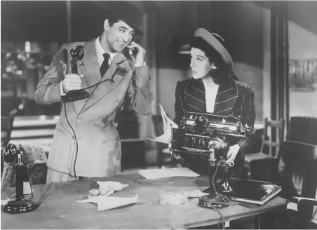 ??  ?? Cary Grant and Rosalind Russell in His Girl Friday; image courtesy University of Illinois Press