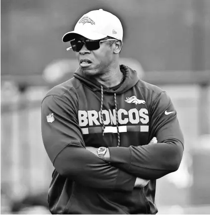  ?? RON CHENOY/USA TODAY SPORTS ?? After going 5-11 in his first season, coach Vance Joseph made significan­t changes to his staff.