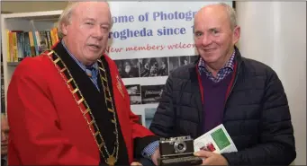  ??  ?? Padraig Faughan accepts the best image