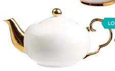 ??  ?? LOW TEA TIME Kitch & Co Sunday Best teapot in White, $19.99, from Spotlight.