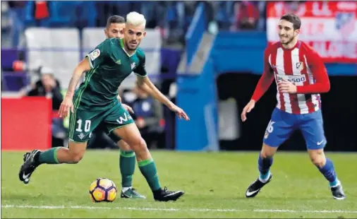  ??  ?? GRAN ACTUACIÓN. Ceballos fue el mejor de su equipo en la derrota por la mínima del Betis en el Calderón el pasado sábado.