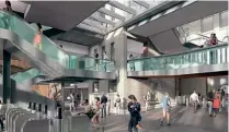  ?? BOTH: NETWORK RAIL ?? A CGI of how the revised station interior will look, with wider corridors for an improved passenger flow.