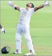  ?? GETTY IMAGES ?? Kusal Perera in a victory pose after his 153* and record 78-run last-wicket stand with Vishwa Fernando in Durban.