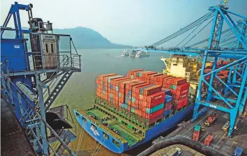  ?? Bloomberg ?? ■ A container ship at the Jawaharlal Nehru Port in Navi Mumbai. India is the world’s largest beneficiar­y of the GSP scheme that has been in force since the 1970s.