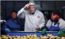  ?? Photograph: Daniel LealOlivas/Pool/AFP via Getty Images ?? Boris Johnson at the Tayto crisp factory in County Armagh.