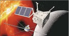  ?? DPA-BILD: DLR/ESA ?? Eine grafische Darstellun­g der beiden Orbiter von BepiColomb­o am Planeten Merkur