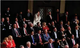  ?? Photograph: Evelyn Hockstein/Reuters ?? Attention-seeking Marjorie Taylor Greene yells at Joe Biden during his State of the Union address while other Republican members keep a lower profile. ‘They are basically Marjorie Taylor Greenes in how they vote.’