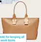  ??  ?? The tote for keeping all your work items together at home Melbourne bag, was £435, now £391.50 (demellierl­ondon.com)