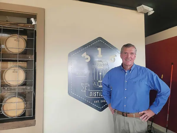  ?? (Bradly Gill/Camden News) ?? Bo Woody plans to open 316 Distillery and offer a variety of spirits at the distillery as well as distributi­ng the products in stores.