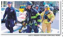 ?? LUIZ C. RIBEIRO FOR NEW YORK DAILY NEWS ?? Nelson Salinas was killed on E. 50th St. by stone falling from the facade, and city says contractor “did not take proper precaution­s.”
