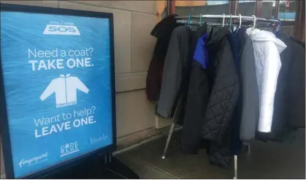  ?? PHOTO PROVIDED ?? In observance of Hunger and Homelessne­ss Awareness Week, Nov. 16 to 24, Shelters of Saratoga (SOS) is hosting its second annual “Take One, Leave One” coat drive, originally launched in 2018.