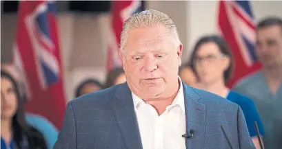  ?? ANDREW RYAN/THE CANADIAN PRESS ?? Doug Ford also faced questions about a fundraiser he attended, violating campaign rules. He said he was “misinforme­d’ about it.