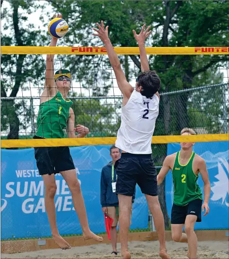  ?? STEVEN MAH/SOUTHWEST BOOSTER FILE PHOTO ?? The beach volleyball courts at Riverside Paark will be one of the lasting legacies of the 2019 Western Canada Summer Games in Swift Current.