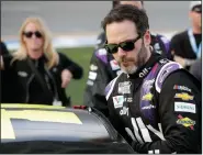  ?? (AP/John Raoux) ?? Jimmie Johnson tested positive for covid-19 on Friday and will not race in Sunday’s Brickyard 400.