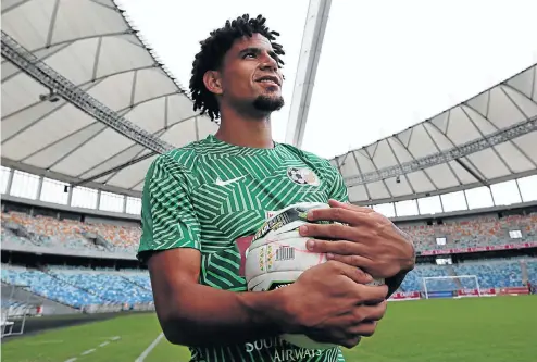  ?? Picture: Jackie Clausen ?? Keagan Dolly during practice at Moses Mabhida Stadium before yesterday’s game against Libya.