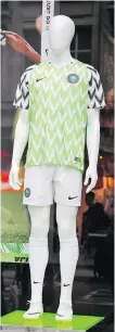  ??  ?? The Nigerian national soccer team jersey is the runaway star of this year’s World Cup looks, flying off shelves ahead of the tournament.