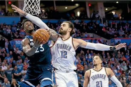  ?? PHOTO: AP ?? OKC Thunder centre Steven Adams has always been a steely defensive presence, but is now adding offensive firepower to his arsenal.