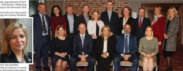 ??  ?? The Visit Wexford team (from left), back – Aedan Jameson, Siobhan O’Neill, Damien Lynch, Tom Bermingham, Sarah Caufield, Paul Mernagh, Sinead Casey, Paul Finegan, Maura Bell and Louise Jordan; front – Jean O’Connell, Tom Banville, Norma Quinsey, Colm...