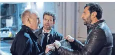  ?? FOTO: DPA ?? Soren Pilmark (v. l.) als Marcus Jacobson, Nikolaj Lie Kaas als Kommissar Carl Morck und Fares Fares als Assad in „Verachtung“.